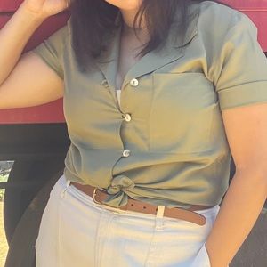 Vintage sage green button up